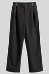 Ruched Pocketed Straight Pants