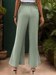 Elastic Waist Wide Leg Pants with Pockets