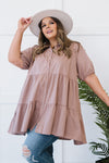 Zenana Venice Vibes Full Size Tiered Shirt