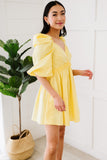 Little Miss Sunshine Puff Sleeve Dress